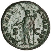 As - Agrippa IMP T VESP AVG REST S C; Neptune, Rome, 80-81 reverse image