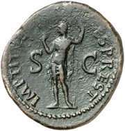 As - Claudius IMP TITVS VESP REST S C; Constantia, Rome, 80-81 reverse image
