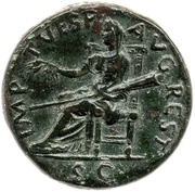 As - Domitian IMP T VESP AVG REST S C; Ceres, Rome, 80-81 reverse image