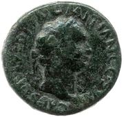 As - Domitian IMP T VESP AVG REST S C; Minerva obverse image