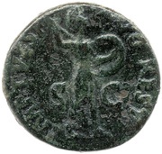 As - Domitian IMP T VESP AVG REST S C; Minerva, Rome, 80-81 reverse image