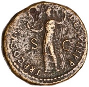 As - Domitian TR P COS VII DES VIII P P S C; Minerva, Rome, 81 reverse image