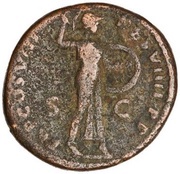 As - Domitian TR P COS VIII DES VIIII P P S C; Minerva, Rome, 82 reverse image