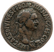 As - Domitian SALVTI AVGVST S C; Salus obverse image