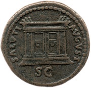 As - Domitian SALVTI AVGVST S C; Salus, Rome, 84 reverse image