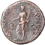As - Domitian MONETA AVGVST S C; Moneta, Rome, 84 reverse image