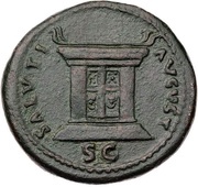As - Domitian SALVTI AVGVST S C, Rome, 84 reverse image