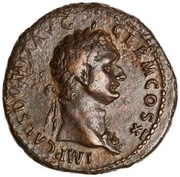 As - Domitian S C; Victory obverse image