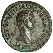 As - Domitian IOVI CONSERVAT S C; Jupiter obverse image