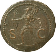 As - Domitian S C; Mars and Victory, Rome, 85 reverse image