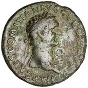 As - Domitian S C; Victory obverse image