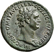 As - Domitian FIDEI PVBLICAE S C; Fides obverse image