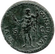 As - Domitian IOVI CONSERVAT S C; Jupiter, Rome, 85 reverse image