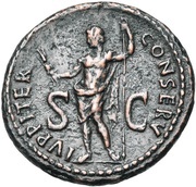As - Domitian IVPPITER CONSERV S C; Jupiter, Rome, 85 reverse image