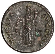 As - Domitian MONETA AVGVST S C; Moneta, Rome, 85 reverse image