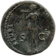 As - Domitian FIDEI PVBLICAE S C; Fides, Rome, 85 reverse image