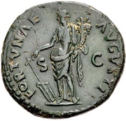 As - Domitian FORTVNAE AVGVSTI S C; Fortuna, Rome, 85 reverse image
