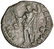 As - Domitian IOVI CONSERVAT S C; Jupiter, Rome, 85 reverse image