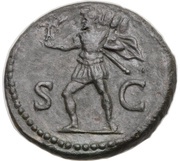 As - Domitian S C; Mars and Victory, Rome, 85 reverse image