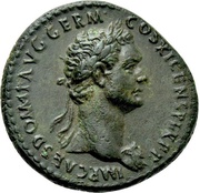As - Domitian S C; Victory obverse image