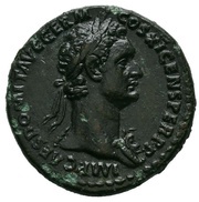 As - Domitian VICTORIAE AVGVSTI S C; Victory obverse image