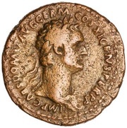 As - Domitian VIRTVTI AVGVSTI S C; Virtus obverse image