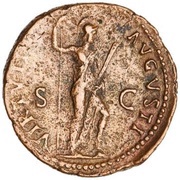 As - Domitian VIRTVTI AVGVSTI S C; Virtus, Rome, 85 reverse image