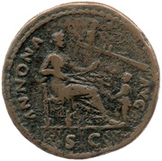 As - Domitian ANNONA AVG S C; Annona, Rome, 86 reverse image