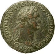 As - Domitian VICTORIAE AVGVSTI S C; Victory obverse image