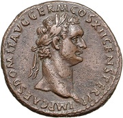 As - Domitian VIRTVTI AVGVSTI S C; Virtus obverse image