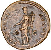 As - Domitian FORTVNAE AVGVSTI S C; Fortuna, Rome, 87 reverse image