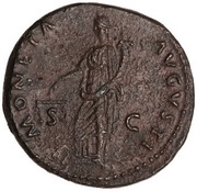 As - Domitian MONETA AVGVSTI S C; Moneta, Rome, 87 reverse image