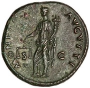 As - Domitian MONETA AVGVSTI S C; Moneta, Rome, 87 reverse image