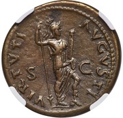 As - Domitian VIRTVTI AVGVSTI S C; Virtus, Rome, 87 reverse image