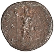 As - Domitian VIRTVTI AVGVSTI S C; Virtus, Rome, 87 reverse image