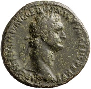 As - Domitian VIRTVTI AVGVSTI S C; Virtus obverse image