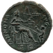 As - Domitian ANNONA AVG S C; Annona, Rome, 88-89 reverse image