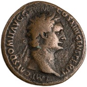 As - Domitian FIDEI PVBLICAE S C; Fides obverse image