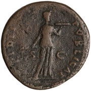 As - Domitian FIDEI PVBLICAE S C; Fides, Rome, 88-89 reverse image