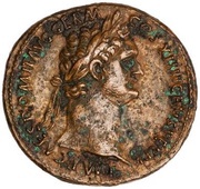 As - Domitian VIRTVTI AVGVSTI S C; Virtus obverse image