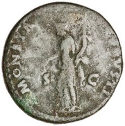 As - Domitian MONETA AVGVSTI S C; Moneta, Rome, 90-91 reverse image