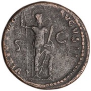 As - Domitian VIRTVTI AVGVSTI S C; Virtus, Rome, 90-91 reverse image