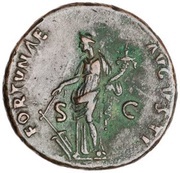 As - Domitian FORTVNAE AVGVSTI S C; Fortuna, Rome, 92-94 reverse image