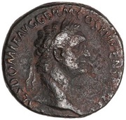 As - Domitian VIRTVTI AVGVSTI S C; Virtus obverse image