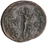 As - Domitian VIRTVTI AVGVSTI S C; Virtus, Rome, 95-96 reverse image