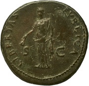 As - Nerva LIBERTAS PVBLICA S C; Libertas, Rome, 96 reverse image