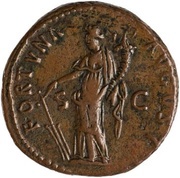 As - Nerva FORTVNA AVGVST S C; Fortuna, Rome, 96 reverse image