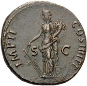 As - Nerva IMP II COS IIII P P S C; Fortuna, Rome, 98 reverse image