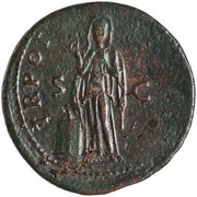 As - Trajan TR POT COS II S C; Pietas, Rome, 98-99 reverse image