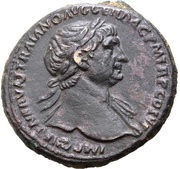 As - Trajan S P Q R OPTIMO PRINCIPI S C ALIM ITAL; Abundantia obverse image